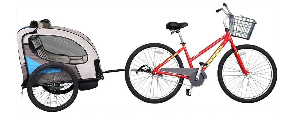 26" Adult Cruiser W/ Kiddie Cart & Basket VC	